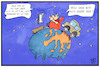 Cartoon: Erdüberlastungstag (small) by Kostas Koufogiorgos tagged karikatur,koufogiorgos,illustration,cartoon,erde,erdüberlastung,verbraucher,umwelt,klima,kredit,pump,familie,fernseher,auto