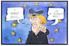 Cartoon: EU-Armee (small) by Kostas Koufogiorgos tagged karikatur,koufogiorgos,illustration,cartoon,merkel,eu,europa,armee,werbung,verteidigung,militär,streitkraft