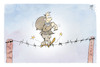 Cartoon: EU-Flüchtlingspolitik (small) by Kostas Koufogiorgos tagged karikatur,koufogiorgos,illustration,cartoon,polen,griechenland,fluechtling,europa,eu,grenze,stacheldraht