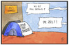 Cartoon: EU-Gipfel (small) by Kostas Koufogiorgos tagged karikatur,koufogiorgos,illustration,cartoon,balkanroute,zelt,merkel,grenze,schließung,grenzöffnung,gipfel,eu,europa,protest,camp,flüchtlingskrise,flüchtlingspolitik