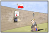 Cartoon: EU-Gipfel (small) by Kostas Koufogiorgos tagged karikatur,koufogiorgos,illustration,cartoon,stier,europa,eu,gipfel,schwarz,schaf,streit,polen,flüchtlingsquote,mauer,abschottung,grenze,geld