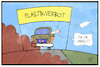 Cartoon: EU-Plastikverbot (small) by Kostas Koufogiorgos tagged karikatur,koufogiorgos,illustration,cartoon,eu,europa,plastik,einweg,diesel,umwelt,verschmutzung,verbot,wegwerfen