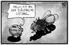 Cartoon: EZB-Leitzins (small) by Kostas Koufogiorgos tagged karikatur,koufogiorgos,illustration,cartoon,ezb,leitzins,sparschwein,geld,wirtschaft,europa,euro,fliege,klein,gross,politik,bank
