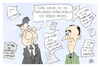 Cartoon: Flugblattaffäre (small) by Kostas Koufogiorgos tagged karikatur,koufogiorgos,söder,aiwanger,flugblatt,bayern