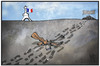 Cartoon: Gedenkmarsch (small) by Kostas Koufogiorgos tagged karikatur,koufogiorgos,illustration,cartoon,paris,eiffelturm,gedenkmarsch,terrorismus,spuren,spur,trauer,frankreich