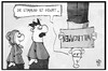 Cartoon: Gekippte Stimmung (small) by Kostas Koufogiorgos tagged karikatur,koufogiorgos,illustration,cartoon,michel,willkommenskultur,flüchtlingspolitik,fluechtlinge,umkippen,stimmung,stimmungswechsel,umfallen,kopfüber,umgekehrt