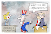 Cartoon: Geschenke-Umtausch (small) by Kostas Koufogiorgos tagged karikatur,koufogiorgos,trump,uncle,sam,umtausch