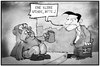 Cartoon: Griechenland und Russland (small) by Kostas Koufogiorgos tagged karikatur,koufogiorgos,illustration,cartoon,griechenland,russland,bär,bettler,geld,bitte,hilfe,wirtschaft,krise,tsipras,spende,schulden,politik