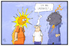 Cartoon: Hitze und Unwetter (small) by Kostas Koufogiorgos tagged karikatur,koufogiorgos,illustration,cartoon,hitze,unwetter,wetter,regen,sturm,sonne,hitzewelle,michel,deutschland