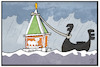 Cartoon: Hochwasser in Venedig (small) by Kostas Koufogiorgos tagged karikatur,koufogiorgos,illustration,cartoon,venedig,hochwasser,überflutung,san,marco,kirche,gondel,italien,regen,acqua,alta