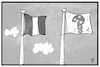 Cartoon: Italien nach der Wahl (small) by Kostas Koufogiorgos tagged karikatur,koufogiorgos,illustration,cartoon,italien,fahne,flagge,fünf,sterne,wahl,europa