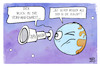 Cartoon: James-Webb-Teleskop (small) by Kostas Koufogiorgos tagged karikatur,koufogiorgos,james,webb,vergangenheit,zukunft,teleskop,erde,welt