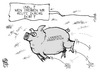 Cartoon: Lammert (small) by Kostas Koufogiorgos tagged lammert,bundestagspräsident,sau,dorf,dissertation,doktorarbeit,plagiat,wissenschaft,karikatur,koufogiorgos