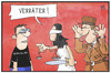 Cartoon: Landesverrat (small) by Kostas Koufogiorgos tagged karikatur,koufogiorgos,illustration,cartoon,landesverrat,journalist,journalismus,justitia,bundesanwaltschaft,geheimdienst,agent,spion,presse