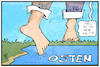 Cartoon: Landtagswahlen im Osten (small) by Kostas Koufogiorgos tagged karikatur,koufogiorgos,illustration,cartoon,cdu,spd,osten,landtagswahl,partei,politik