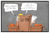 Cartoon: Le Pen und Daesh (small) by Kostas Koufogiorgos tagged karikatur,koufogiorgos,illustration,cartoon,frankreich,le,pen,wahl,umfrage,anschlag,is,polizei,terrorismus,paris,polizist,mord