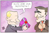 Cartoon: Liebesgrüße aus Moskau (small) by Kostas Koufogiorgos tagged karikatur,koufogiorgos,illustration,cartoon,putin,schröder,valentinstag,liebe,russland