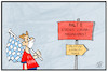 Cartoon: Maskenpflicht in München (small) by Kostas Koufogiorgos tagged karikatur,koufogiorgos,illustration,cartoon,münchen,corona,regeln,maske,supercup,budapest,umleitung,fussball,sport,verein,bayern