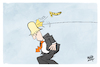 Cartoon: May und Johnson (small) by Kostas Koufogiorgos tagged karikatur,koufogiorgos,may,johnson,schuh,uk,grossbritannien,pumps