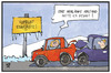 Cartoon: Mehr Abstand! (small) by Kostas Koufogiorgos tagged karikatur,koufogiorgos,illustration,cartoon,armlänge,abstand,auto,auffahrunfall,crash,verkehr,eis,glätte,winter