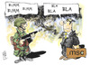 Cartoon: Münchner Sicherheitskonferenz (small) by Kostas Koufogiorgos tagged münchen,sicherheitskonferenz,msc,krisenländer,bumm,bla,soldat,politiker,karikatur,kostas,koufogiorgos