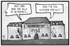 Cartoon: Münchner Sicherheitskonferenz (small) by Kostas Koufogiorgos tagged karikatur,koufogiorgos,illustration,cartoon,münchner,sicherheitskonferenz,msc,bayerischer,hof,ergebnis,sicherheit,hotel