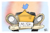 Cartoon: Musk kauft Twitter (small) by Kostas Koufogiorgos tagged karikatur,koufogiorgos,twitter,social,media,musk,gallionsfigur,vogel
