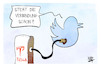 Cartoon: Musk will Twitter kaufen (small) by Kostas Koufogiorgos tagged koufogiorgos,karikatur,musk,twitter,tesla,strom,vogel,social,media