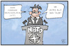 Cartoon: NATO-Gipfel (small) by Kostas Koufogiorgos tagged karikatur,koufogiorgos,illustration,cartoon,nato,abschlusserklärung,trump,gipfel,mitgliedsstaaten,militär,bündnis