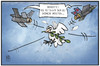 Cartoon: NATO und Russland (small) by Kostas Koufogiorgos tagged karikatur,koufogiorgos,illustration,cartoon,nato,russland,übung,kampf,manöver,krieg,frieden,friedenstaube,konflikt,politik