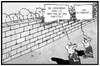 Cartoon: Obergrenze und Kontingent (small) by Kostas Koufogiorgos tagged karikatur,koufogiorgos,illustration,cartoon,obergrenze,kontingent,mauer,flüchtlingskrise,grenze,abschottung,begrifflichkeit,stacheldraht,politik