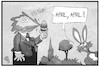 Cartoon: Ostern am 1. April (small) by Kostas Koufogiorgos tagged karikatur,koufogiorgos,ilustration,cartoon,ostern,osterhase,osterei,aprilscherz,feiertag,osterfest