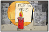 Cartoon: Pray for... (small) by Kostas Koufogiorgos tagged karikatur,koufogiorgos,illustration,cartoon,pray,paris,mali,beirut,trauer,kerze,gedenken,licht,dunkel,terrorismus,andacht
