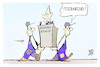 Cartoon: Regierungsbefragung (small) by Kostas Koufogiorgos tagged karikatur,koufogiorgos,scholz,regierung,befragung,feierabend