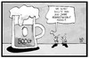 Cartoon: Reinheitsgebot (small) by Kostas Koufogiorgos tagged karikatur,koufogiorgos,illustration,cartoon,bier,reinheitsgebot,feier,bierglas,michel,tradition,kultur,lebensmittel,alkohol
