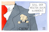 Cartoon: Russland und China (small) by Kostas Koufogiorgos tagged koufogiorgos,karikatur,russland,china,xi,putin,tasche,westen,weltmacht