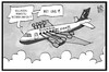 Cartoon: Ryanair (small) by Kostas Koufogiorgos tagged karikatur,koufogiorgos,illustration,cartoon,ryanair,billigflieger,airline,sozialbetrug,arbeitsbedingungen,sklaven,sklaventreiber,wirtschaft,unternehmen,ausbeutung
