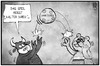 Cartoon: Sanktionen (small) by Kostas Koufogiorgos tagged karikatur,koufogiorgos,illustration,cartoon,sanktionen,stier,bär,europa,eu,russland,ball,spiel,kalt,krieg,konflikt,wirtschaft,politik