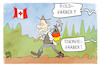 Cartoon: Scholz in Kanada (small) by Kostas Koufogiorgos tagged karikatur,koufogiorgos,scholz,goldgräber,kanada,energie,schatz,gas