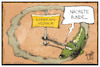 Cartoon: Sondierungsgespräche (small) by Kostas Koufogiorgos tagged karikatur,koufogiorgos,illustration,cartoon,sondierungsgespraeche,sondierung,groko,krokodil,grokodil,dauer,zeit,runde,politik,regierungsbildung