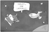 Cartoon: SpaceX (small) by Kostas Koufogiorgos tagged karikatur,koufogiorgos,illustration,cartoon,spacex,rakete,raumkapsel,iss,weltraum,all,tesla,musk,ladesäule,strom,energie