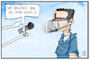 Cartoon: Spahn ist besorgt (small) by Kostas Koufogiorgos tagged karikatur,koufogiorgos,illustration,cartoon,spahn,gesundheitsminister,maske,interview,reporter,medien,pandemie,corona