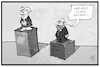 Cartoon: SPD-Steuerkonzept (small) by Kostas Koufogiorgos tagged karikatur,koufogiorgos,illustration,cartoon,steuerkonzept,spd,merkel,schulz,umfrage,bundestagswahl,konkurrenz