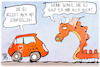 Cartoon: Strafzölle (small) by Kostas Koufogiorgos tagged karikatur,koufogiorgos,eauto,mobilität,china,drache,wirtschft,strafzoll