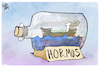 Cartoon: Straße von Hormus (small) by Kostas Koufogiorgos tagged karikatur,koufogiorgos,hormus,seeweg,schiff,tanker,blockade,flaschenschiff