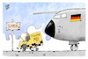 Cartoon: Syrien (small) by Kostas Koufogiorgos tagged karikatur,koufogiorgos,syrien,baerbock,flugzeug,followme,diplomatie