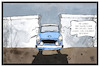 Cartoon: Tag der Maueröffnung (small) by Kostas Koufogiorgos tagged karikatur,koufogiorgos,illustration,cartoon,mauer,mauerfall,trabi,trabant,grenze,ausländer,grenzschließung,geschichte,ddr