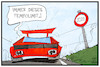 Cartoon: Tempolimit 2020 (small) by Kostas Koufogiorgos tagged karikatur,koufogiorgos,illustration,cartoon,2020,start,auto,geschwindigkeit,tempolimit,verbot,beschränkung