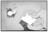 Cartoon: Trump-Entfernung (small) by Kostas Koufogiorgos tagged karikatur,koufogiorgos,illustration,cartoon,trump,zecke,zeckenzange,zeckenkarte,usa,präsident,abwahl