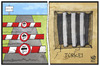Cartoon: Türkei (small) by Kostas Koufogiorgos tagged karikatur,koufogiorgos,illustration,cartoon,tuerkei,festnahme,gefängnis,gitter,deutschland,maut,schranke,einschränkung